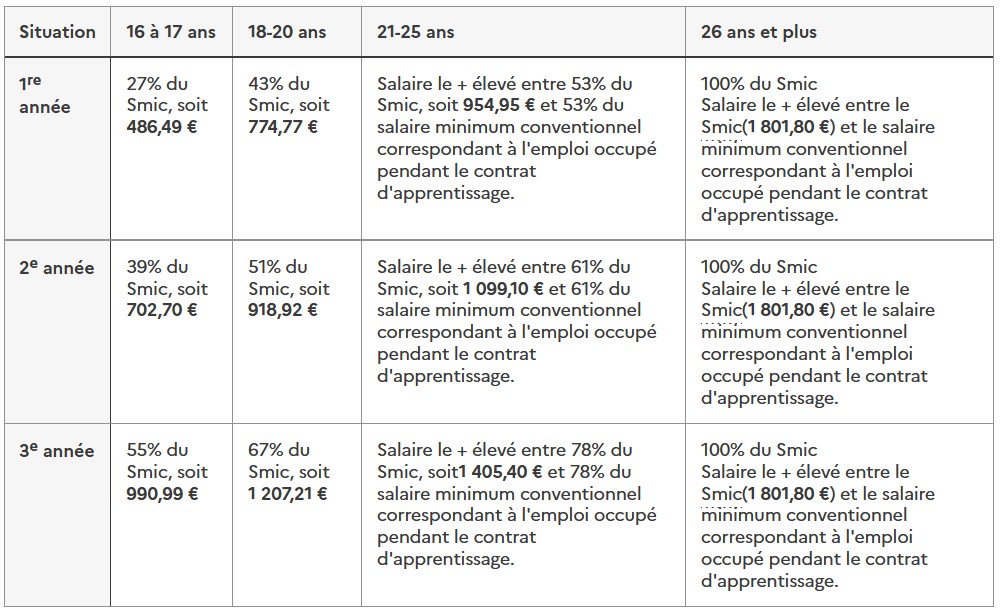 Alternance et rémunération des apprentis
